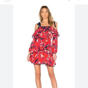 Like new silk Tanya Taylor cold shoulder dress